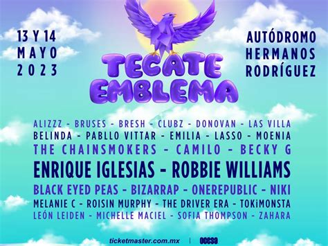 Line up de Tecate Emblema 2023 Black Eyed Peas Bizarrap y más