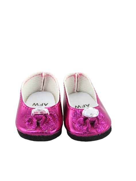 14 5 Wellie Wisher Doll Hot Pink Metallic Bow Shoes The Doll Boutique