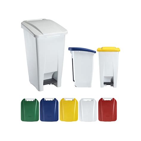 Poubelle plastique mobile à pédale HACCP 120L