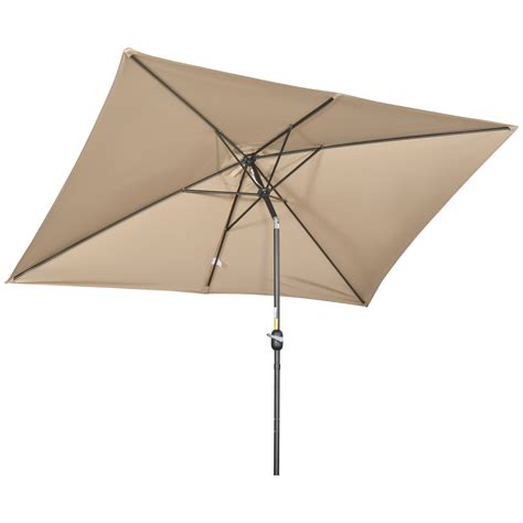 Outsunny X M Patio Parasol Garden Umbrellas Canopy With Aluminum Tilt