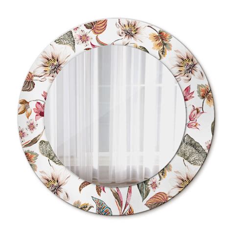 Miroir rond avec décoration Fleurs pivoines Miromat fr