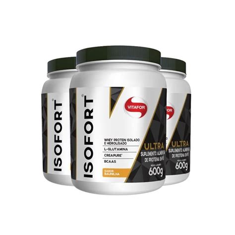 Kit Isofort Ultra 3 Em 1 Whey Vitafor Baunilha 600g 3 Unds Centauro