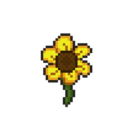 Mini Sunflower In Pixel Art Style Vector Art At Vecteezy