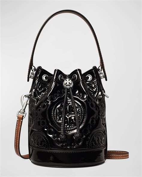 Tory Burch Mini T Monogram Puffy Patent Bucket Bag Editorialist