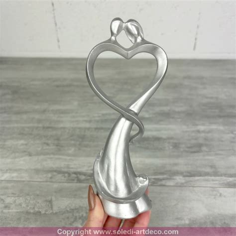 Couple De Mari S Coeur En R Sine Argent E Cm Figurines Pi Ce Mont E