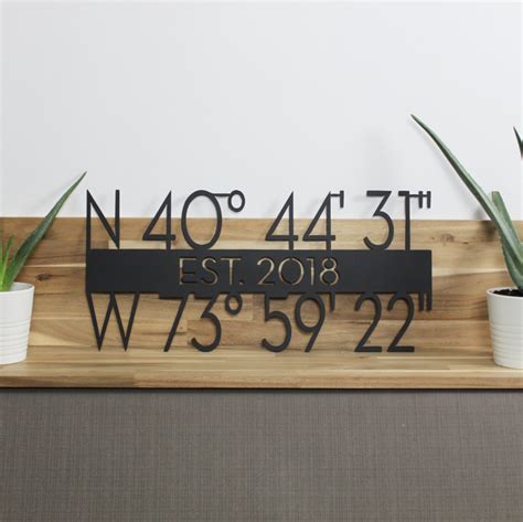 Custom Metal Gps Coordinates Sign Latitude And Longitude Signs