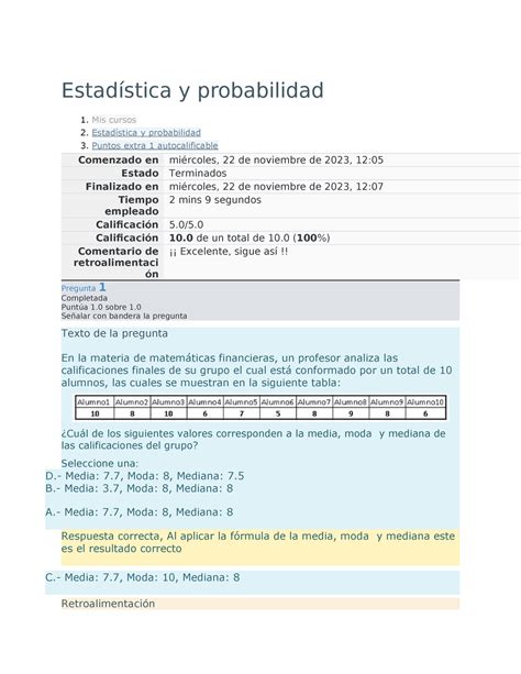 Estad Stica Y Probabilidad Pe Estad Stica Y Probabilidad Mis