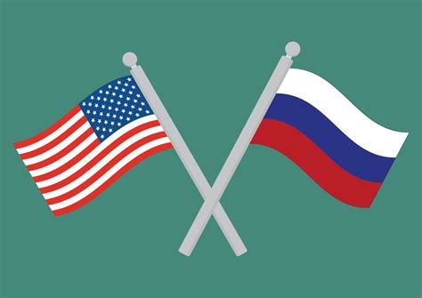 Estados Unidos Vs Rusia Bandera De Unido Estados De America Y Rusia En