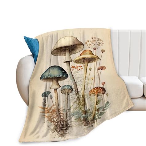 Amazon Mushroom Blanket Mushrooms Throw Blankets Plush Cozy