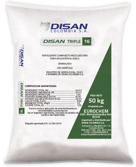 Fertilizante Edáfico Disan Triple 16 Croper