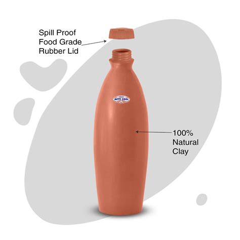 Mitti Cool Clay Water Bottle 1 Litre Aandal Foods