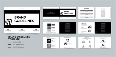 landscape brand guidelines book template design  creative layout