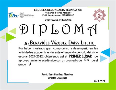 Diplomas Primero A Ricardo Flores Mag N Pobl Los Aztecas