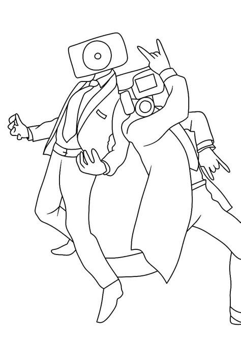Camera Man Para Colorir - Desenhar Cameraman básico para colorir, imprimir e desenhar ...