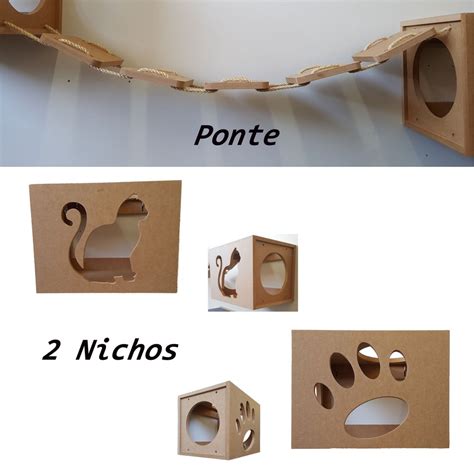 Kit Nicho Para Gato Pe As Nichos Ponte Para Gatos Pet Em