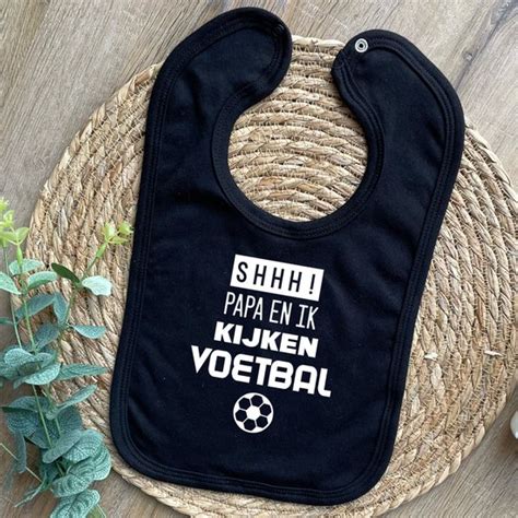 Slab Met Tekst Shhh Papa En Ik Kijken Voetbal Zwart Unisex