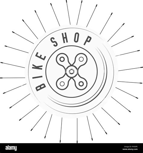 Bicycle Shop Bikes Emblem X Sign Made Of Bicycle Chain Monochrome