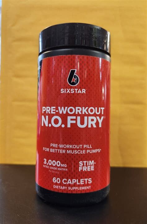 Sixstar Pre Workout Pill Mg N O Fury Muscle Caplets Exp Jun