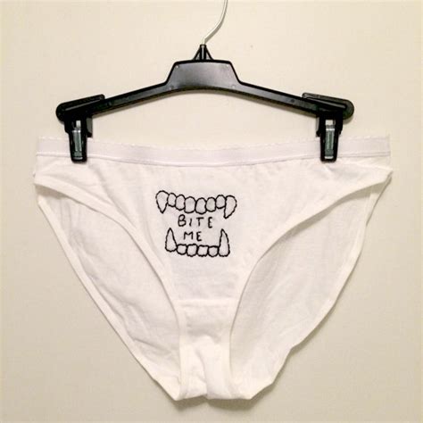 Bite Me Naughty Panties Erotic Lingerie Custom Embroidery Design Womens Panties Sexy Gift For