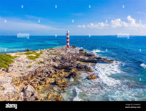 Aerial View Of The Punta Cancún Lighthouse Faro De Punta Cancun At