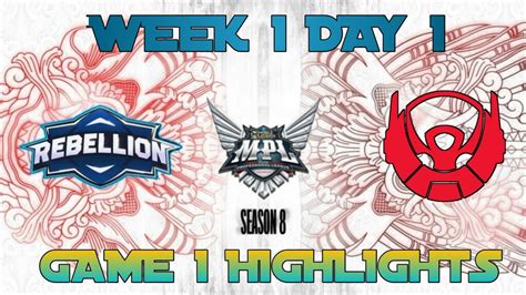 GAME1 BTR VS RBG HIGHLIGHTS MPL S8 ID WEEK 1 DAY 1 MOBILE