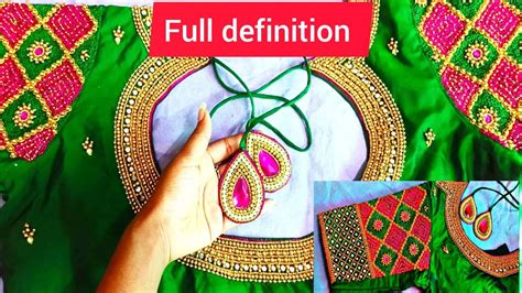 Beads Work On Blouse Easy Bead Work Aari Work For Beginners Aari