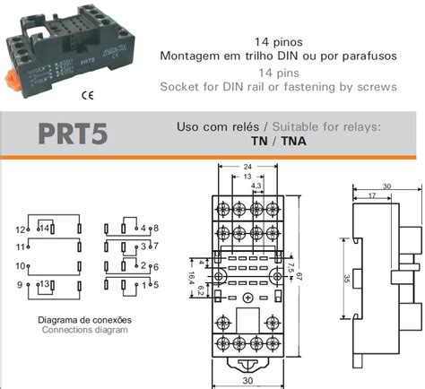 CASA DOS RELES ELETRO ELETRÔNICA LTDA Base PRT5 P Rele TNA2 E TNA4