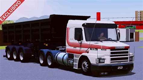 Skin Scania H Branca Faixa Vermelha Na Ca Amba Exclusivo Skins