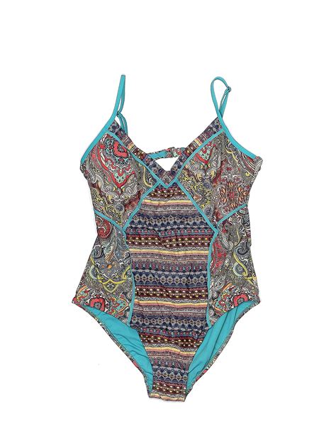 Knox Rose Multi Color Blue One Piece Swimsuit Size Xl 42 Off Thredup