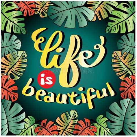 Beautiful Quote Design Of Life Stock Vector Illustration Of