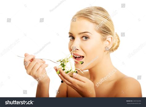 Healthy Nude Woman Eating Cuckooflower Stock Photo 230726359 Shutterstock