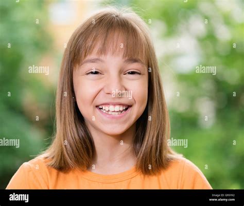 Portrait Of Smiling Girl Stock Photo Alamy