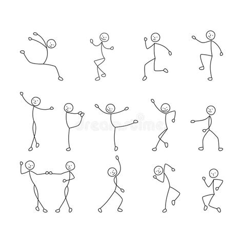 Stick Figures Collection Stock Vector Illustration Of Running