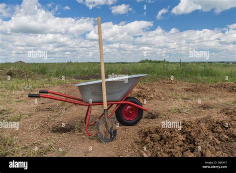truck  shovel   construction site stock photo alamy