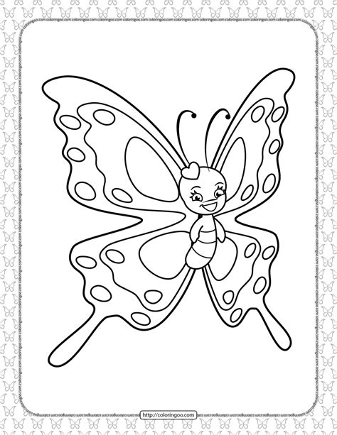 Printable Butterfly Pdf Coloring Pages 02