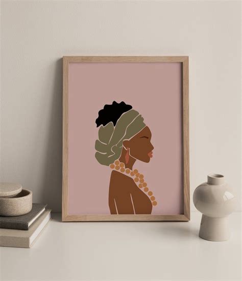 Black Girl Artprintable Abstract Art African Woman Wall Etsy Diy