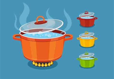 Boiling Water in Colorful Pot Vectors 161826 Vector Art at Vecteezy