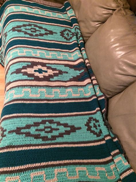 Aztec Navajo Crochet Blanket I Made For Auntie Dianne Crochet Blanket Patterns Native