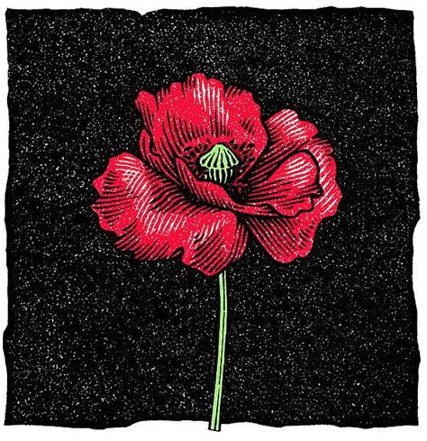 I Love The Depth In This Simple Woodcut Flower By Gary Hincks Papaver