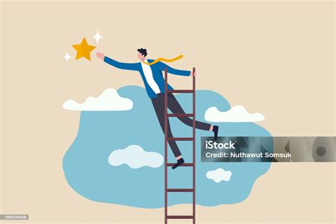 Business Opportunity Ladder Of Success Or Aspiration To Achieve Business Goal Concept Ambitious