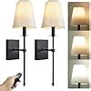 PASSICA DECOR Battery Operated Wall Sconces Set Of 2 Two Wireless Lamps