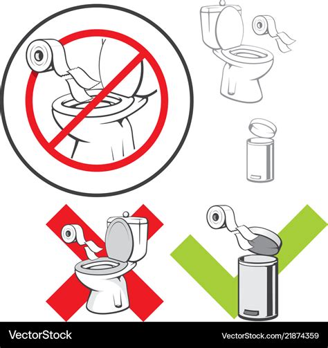 Sign Not To Throw Paper In The Toilet Royalty Free Vector