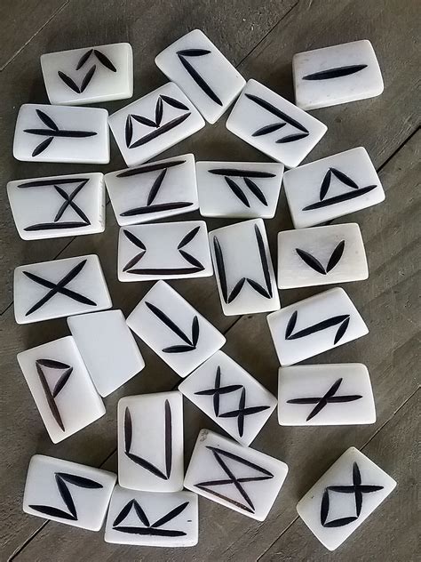 Yak Bone Rune Set Elder Futhark Rune Set Engraved Runes Bone