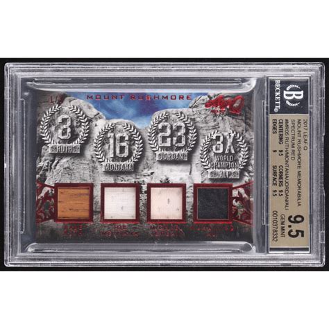 Babe Ruth Joe Montana Michael Jordan Muhammad Ali Leaf Q Mount Rushmore Memorabilia