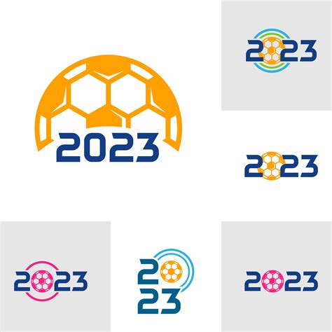 Set of 2023 Soccer logo template, Football 2023 logo design vector ...