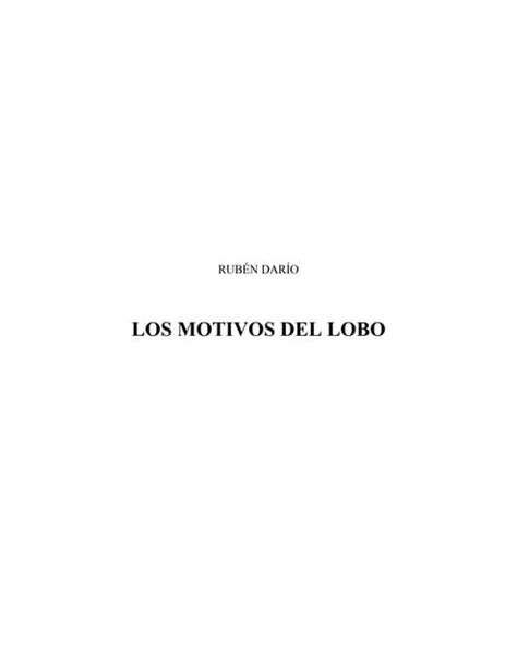 9 Los Motivos Del Lobo Autor Ruben Dario Pdf