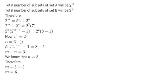 Two Finite Sets Have M And N Elements If The Number Of Subsets Of The