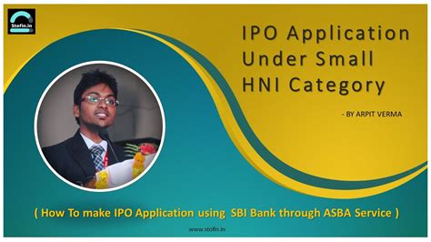 How To Make IPO Application Under HNI Small Category Using SBI ASBA