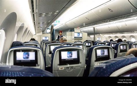 Interior Of Aeromexico Boeing 787 Dreamliner As Aeromexico Flight Stock