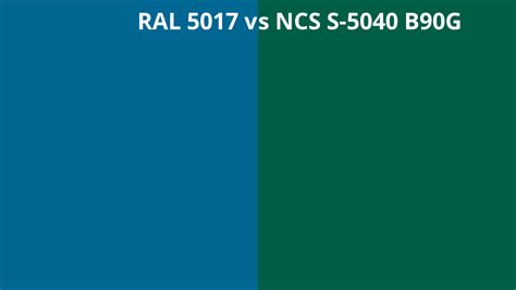 Ral 5017 Vs Ncs S 5040 B90g Ral Colour Chart Uk